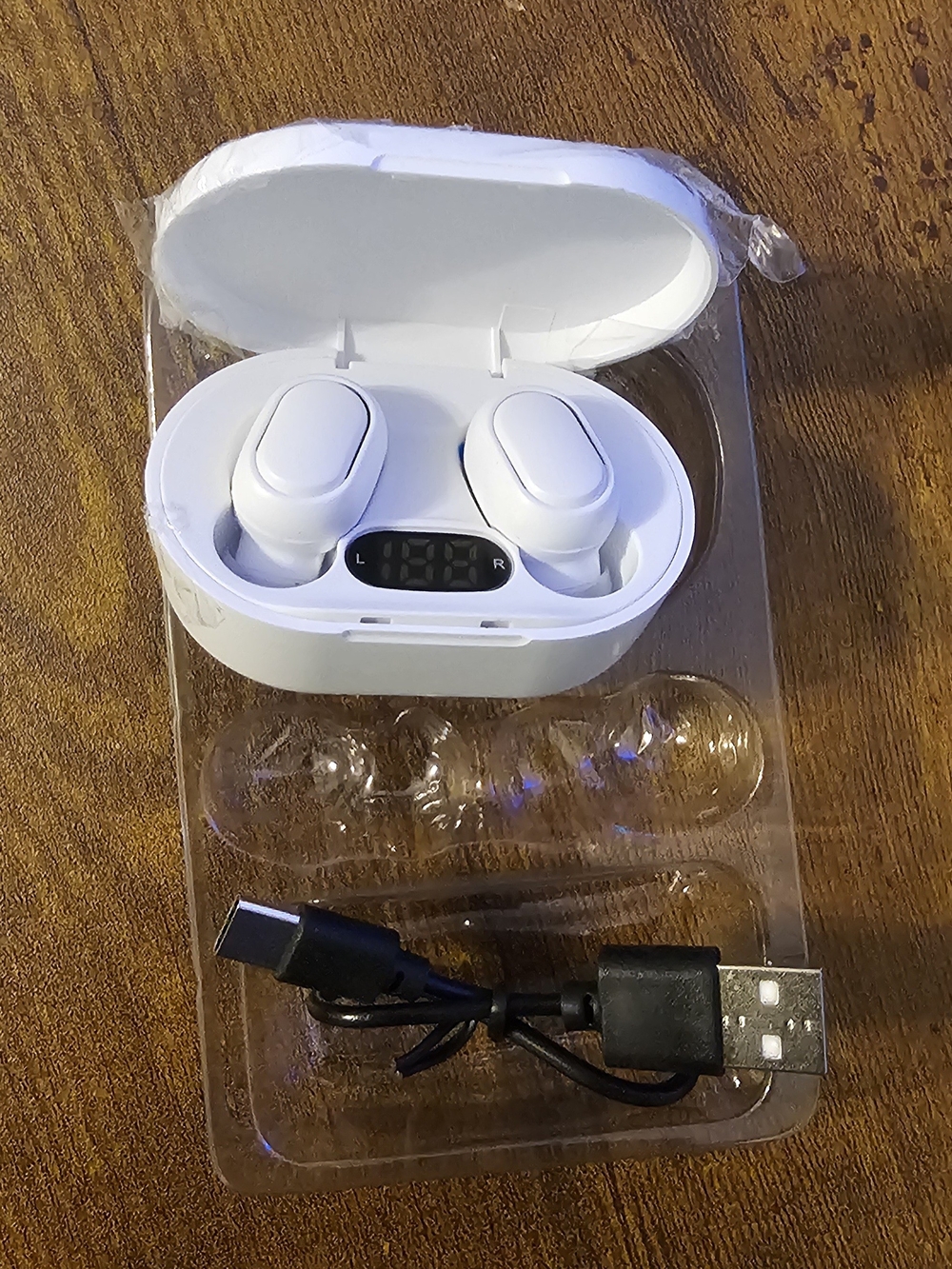 Wireless True Bluetooth Earbuds with Charging Case - White